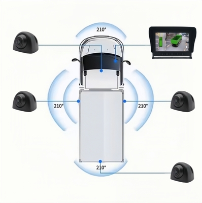 360 درجة من الناحية المحيطة 3D نظام الكاميرا للشاحنات الثقيلة نظام الكشف عن النقطة العمياء للشاحنة الحافلة RV المساعدة العكسية للسيارة