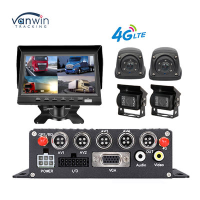مسجل فيديو 4CH MDVR 1080P مع نظام تحديد المواقع 4G مراقبة عن بعد في الوقت الحقيقي لإدارة أسطول الحافلات والشاحنات والشاحنات