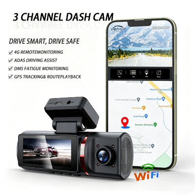 4K Advanced Assisted Driving Dashcam GPS ADAS DMS مع دعم WIFI لمراقبة المواقف