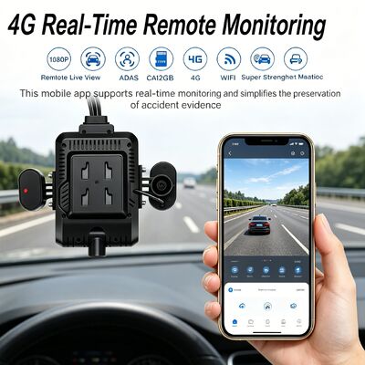 24 فولت 4CH AI Dash Cam Kit كاميرا أمن المركبات DVR مع كاميرا جانبية DMS ADAS BSD للشاحنة / الحافلة