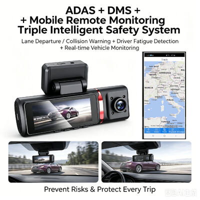 3 قناة HD DVR Dash Cam 4G 4K مقدمة 1080P كابينة خلفية تعقب GPS ADAS DMS 24/7 مراقبة وقوف السيارات لسلامة الأسطول