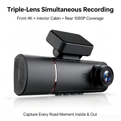 3 قناة HD DVR Dash Cam 4G 4K مقدمة 1080P كابينة خلفية تعقب GPS ADAS DMS 24/7 مراقبة وقوف السيارات لسلامة الأسطول