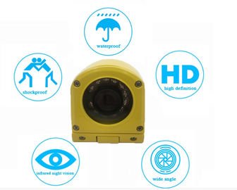 أصفر معدني مقاوم للماء CCTV كاميرا مراقبة CCD 700TVL عرض الجانب للحافلات / شاحنة