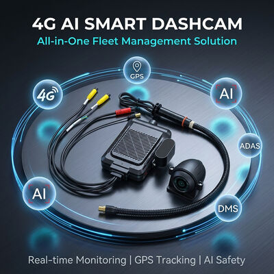 جهاز تسجيل 4G ذكي مع الفيديو الالكتروني الذكاء الاصطناعي GPS WiFi & SOS زر الذعر لسلامة الأسطول
