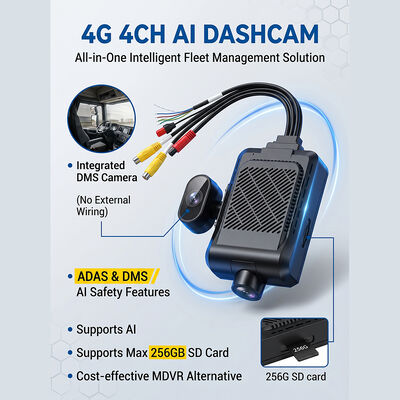 شاحنة ثقيلة الحمل 4G جهاز تسجيل المخططات مع ADAS BSD - كاميرا أسطول GPS Telematics مع زر الهلع SOS