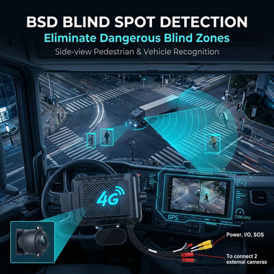 شاحنة ثقيلة الحمل 4G جهاز تسجيل المخططات مع ADAS BSD - كاميرا أسطول GPS Telematics مع زر الهلع SOS