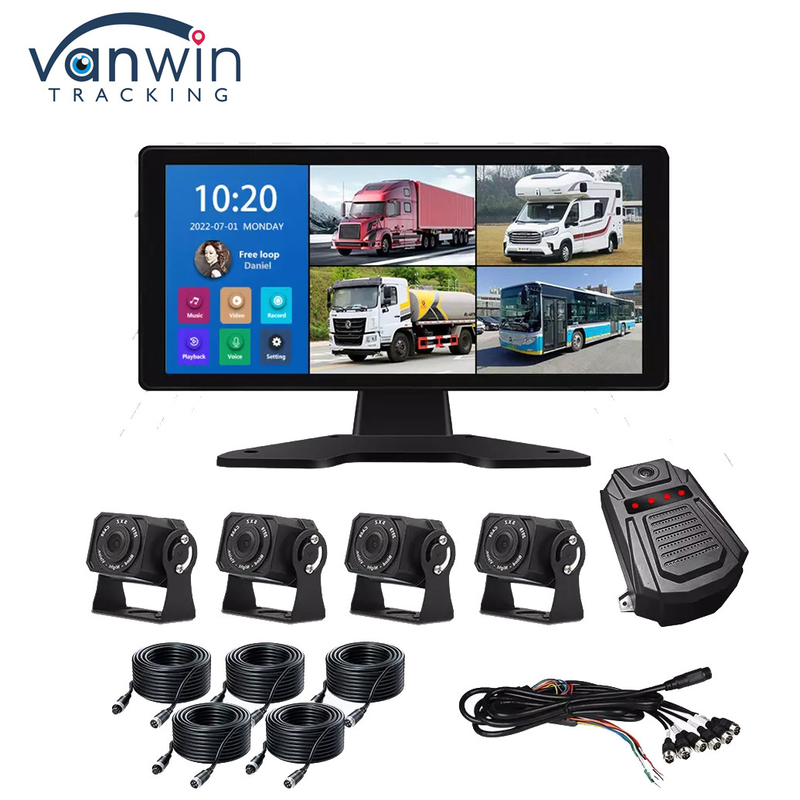 نظام AI Car DVR BSD Alarm 360 ° 4CH 10.36 بوصة شاشة مع مسجل للشاحنة