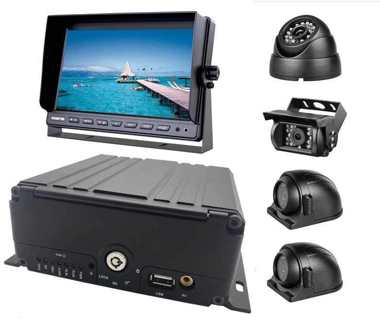 نظام DVR المحمول 4 قناة 1080P H.265 HDD AHD مركبة سيارة DVR مقاطع فيديو للشاحنة الحافلة كامير فان
