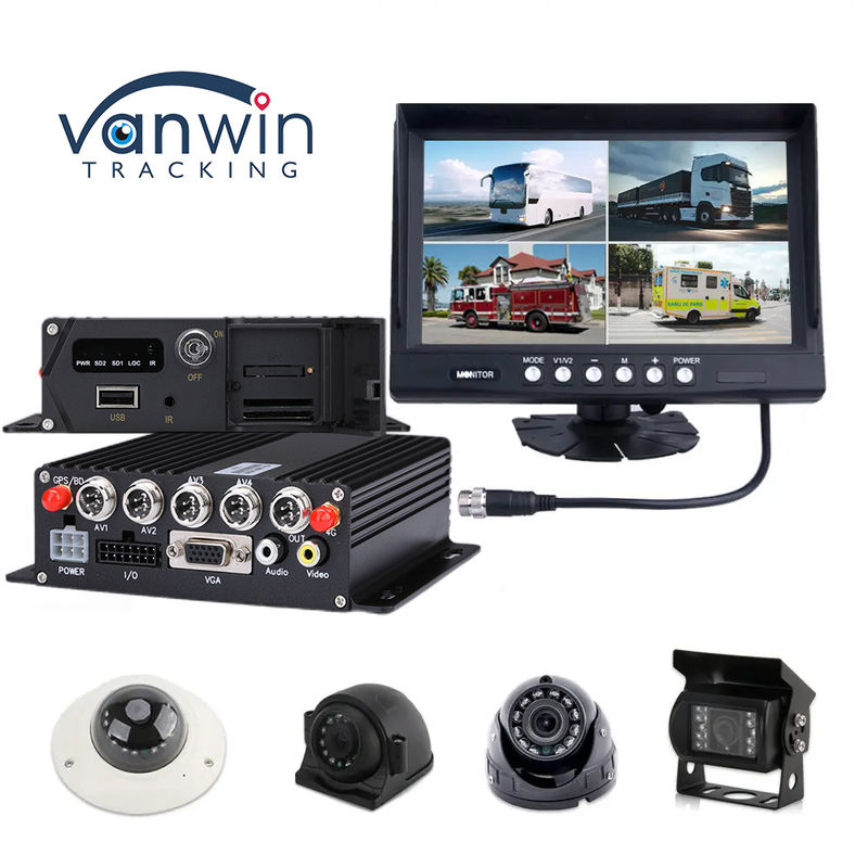 AI MDVR 4CH 1080P H.265 HHD DVR الهاتفية Dashcam Recorder GPS الهاتفية