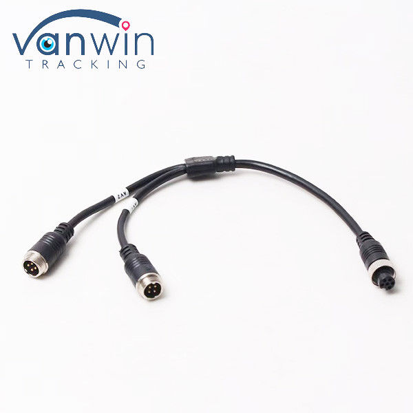 6-Pin الطيران الأنثى إلى مزدوج 4P الذكور طيران كابل محول لنظام أمن المركبة