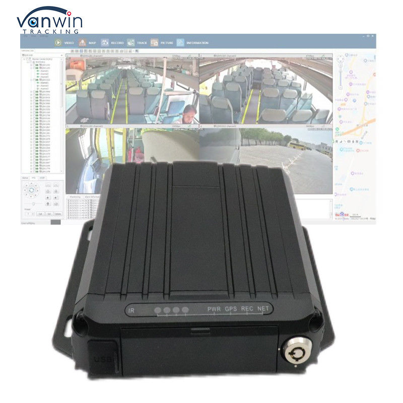 تتبع الفيديو عبر الإنترنت 4G GPS DVR المحمول 1080p بطاقة SD 4 قناة بطاقة SIM GPS سيارة كاميرات المراقبة