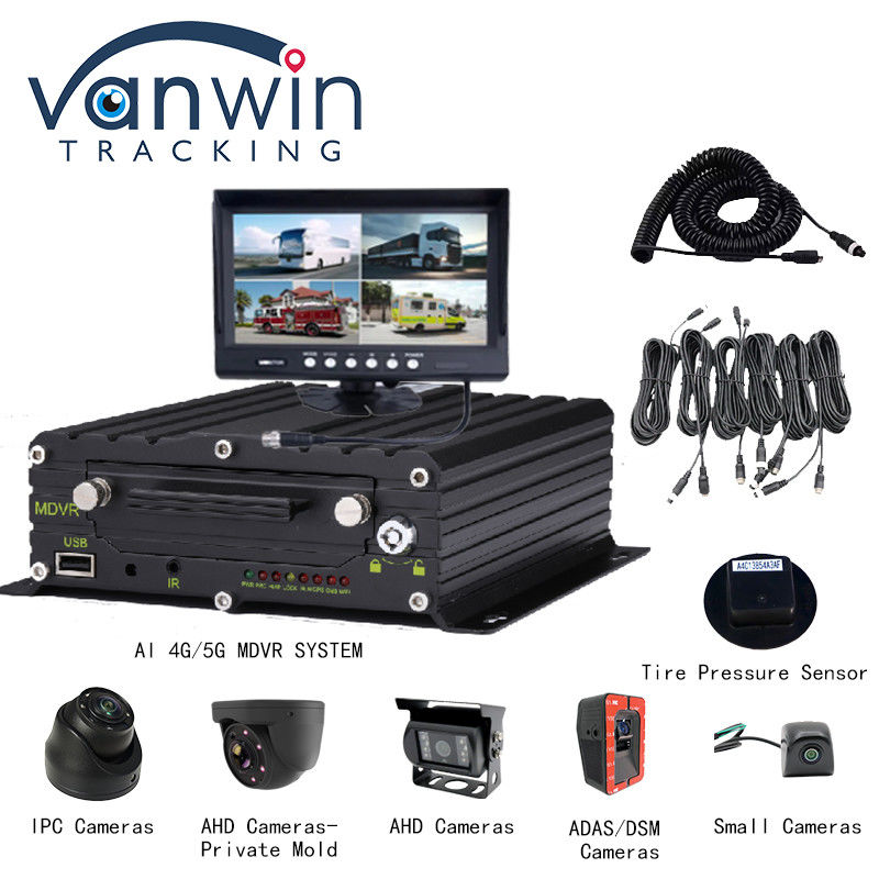 4G 5G WIFI GPS 8 CH AI DVR المحمول ADAS DMS مع HDD SSD بطاقة SD لسيارة حافلة شاحنة