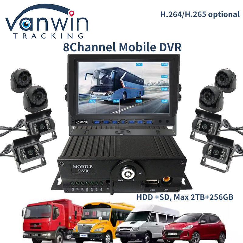 8 قناة 1080P AHD DVR المحمول للسيارة CCTV MDVR 2TB HDD للشاحنات وسيارات الأجرة الحافلة