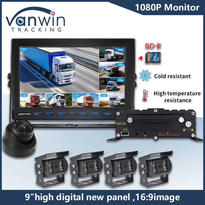 9 بوصة 8 قناة AHD شاشة فيديو 1080P سيارة LCD شاشة IPS لقطار حافلة شاحنة