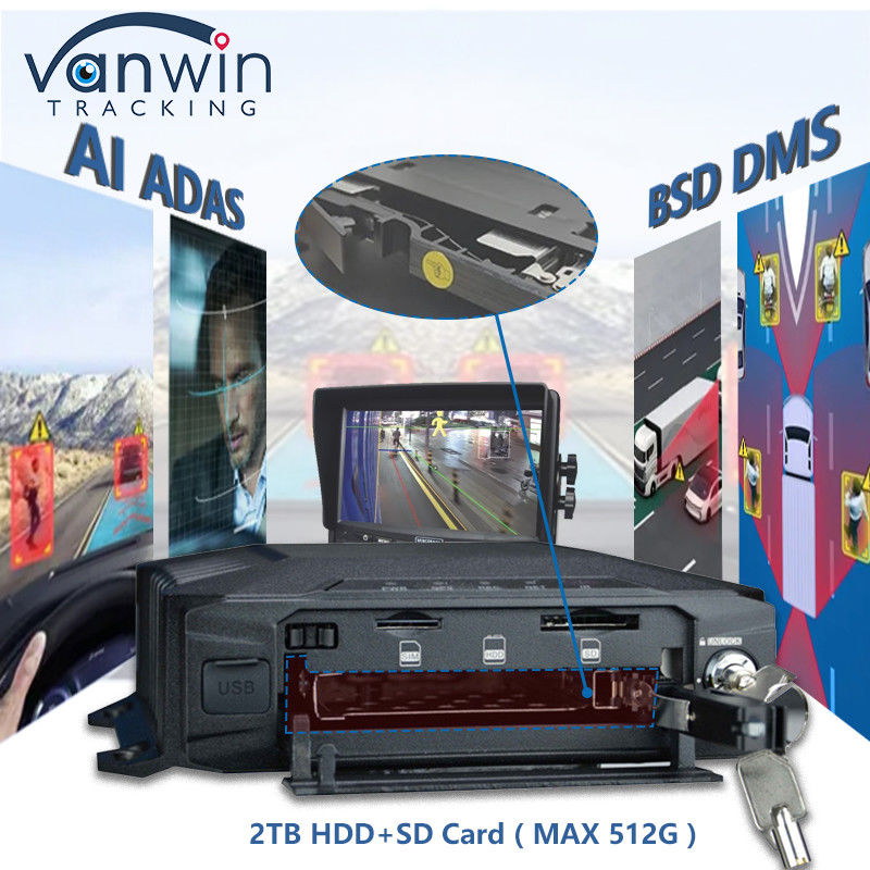 AHD 1080P 8CH 4G GPS DVR المحمول مع ADAS DSM BSD الخوارزمية المدمجة تعمل بالذكاء الاصطناعي