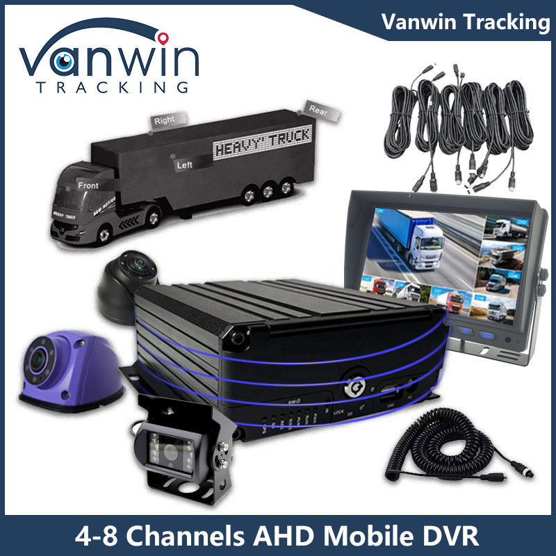 AHD 8CH HDD التحكم عن بعد DVR المحمول 1080P 4G وظيفة GPS مراقبة سلامة المركبات Cmsv6 MDVR