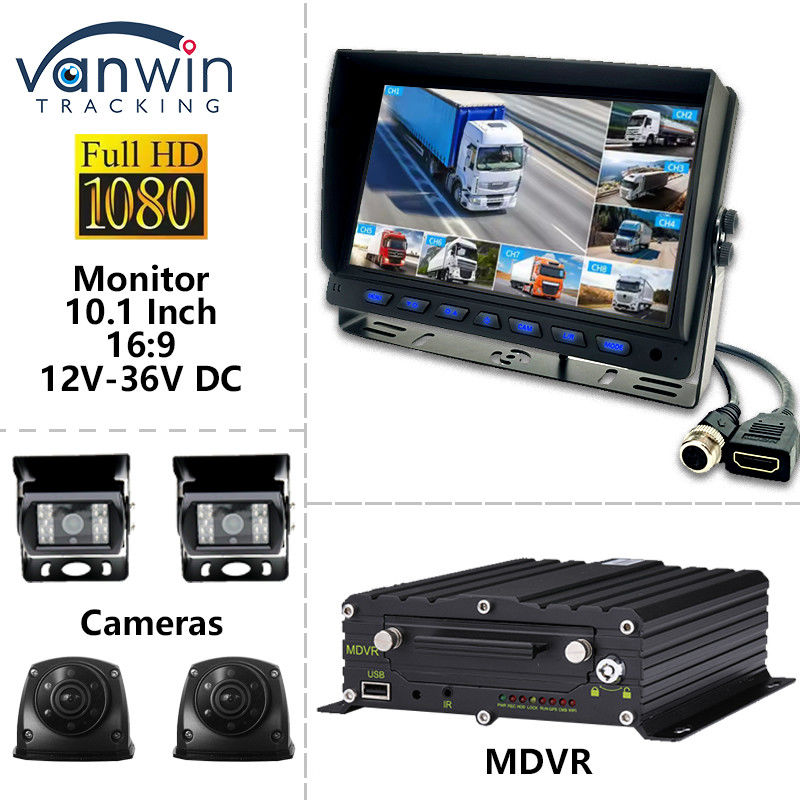 10شاشة شاشة السيارة AHD 1 بوصة 8CH MDVR كاميرا 1080P أنظمة مراقبة السيارة TFT الملونة
