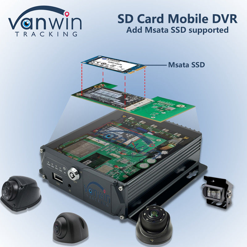 الحجم المصغر إضافة Msata SSD مدعوم 4CH DVR المحمول 4G مركبة GPS تتبع MDVR