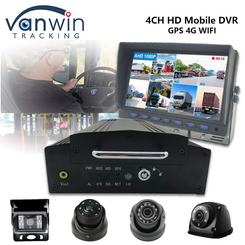 4 قنوات HDD SSD DVR المحمول 1080P 4G WiFi GPS MDVR كاميرا السيارة نظام المراقبة السرية