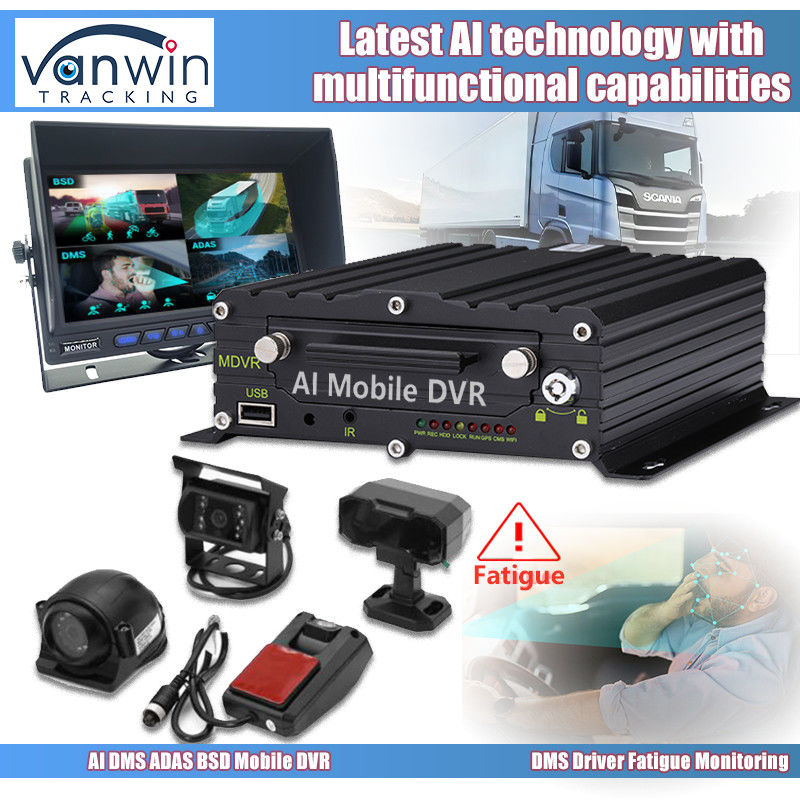 8CH 1080p 4G AI DVR المحمول مع ADAS DMS نظام الكاميرا BSD GPS DVR المحمول للشاحنة