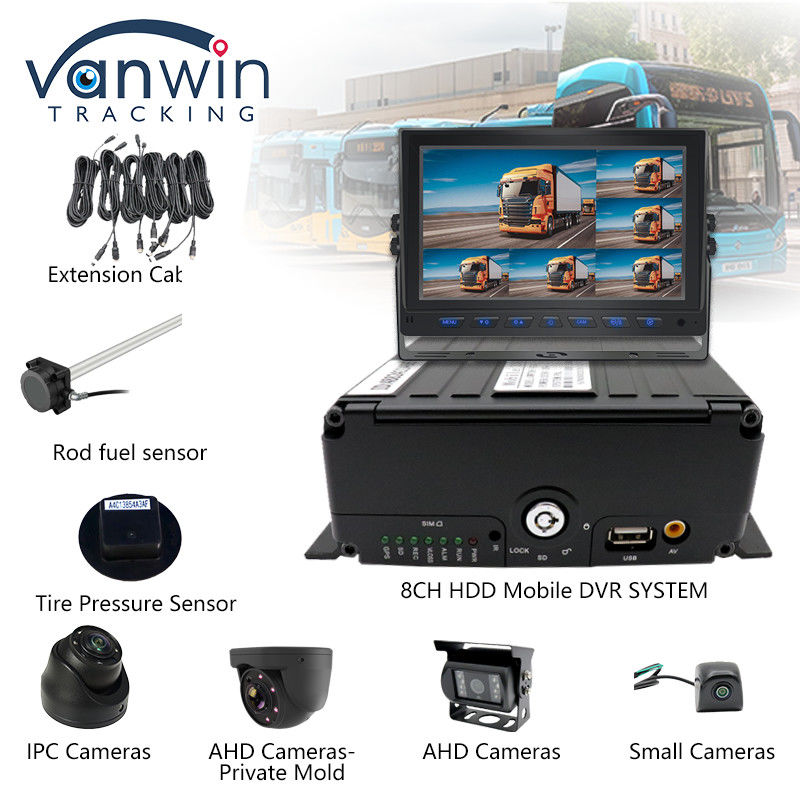 Full Hd 1080P 8CH DVR المحمول H.265 CMSV6 سائق حافلة 4G Wifi MDVR سيارة كاميرا حافلة شاحنة