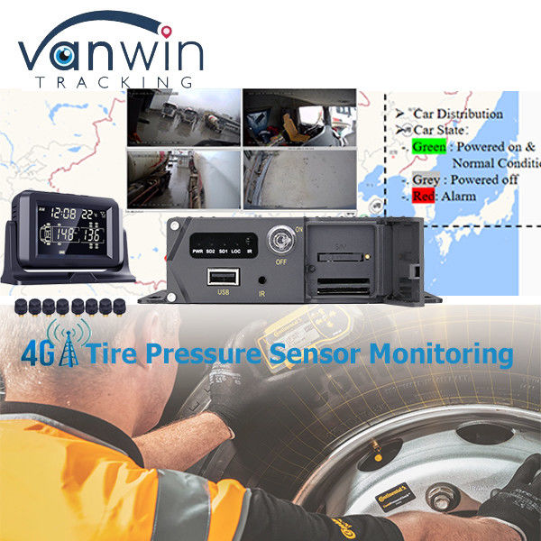AHD 1080P دعم مستوى الزيت ومراقبة ضغط الإطارات مسجل فيديو 8-قناة MDVR للشاحنة / المركبة اللوجستية