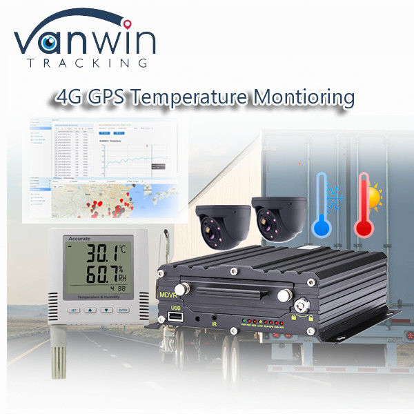 اللاسلكي 4CH 4G GPS Recorder Recorder مراقبة درجة الحرارة للمركبات المبردة