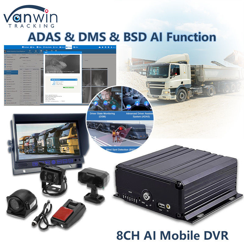 8CH AI DVR المحمول مع ADAS DMS وظيفة BSD MDVR حل أمن المركبات المتقدم