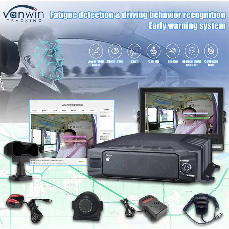 8CH 1080P HDD AI أنظمة أمان DVR المحمولة مع 4G GPS WIFI ADAS DSM BSD
