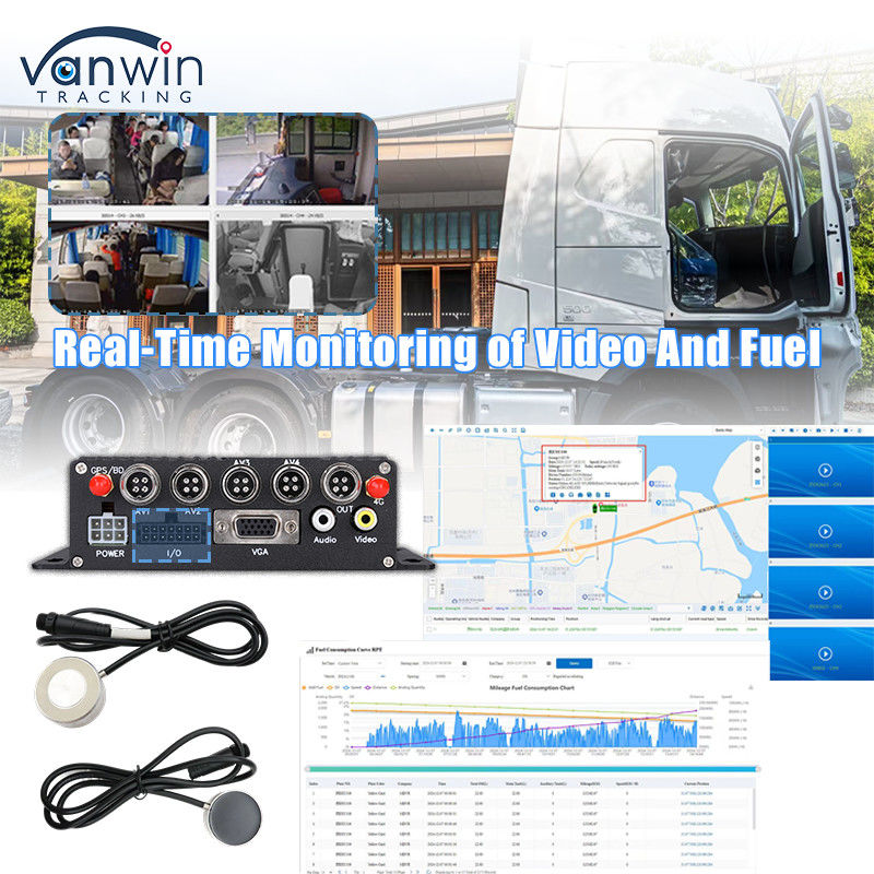مراقبة السلامة نظام مراقبة الوقود DVR المحمول المركبة MDVR CCTV GPS 4G للشاحنة
