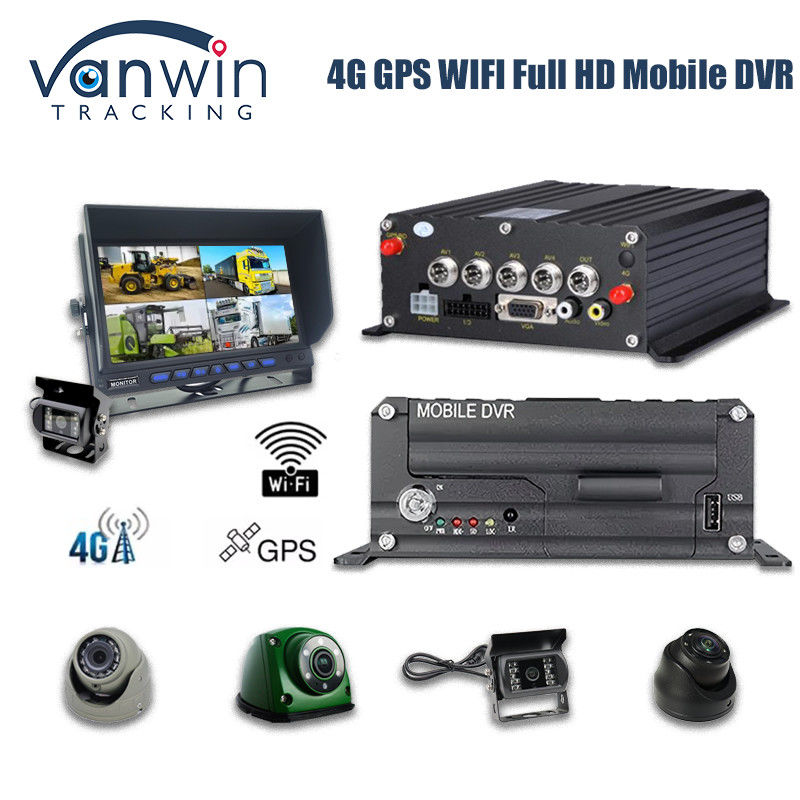 4CH 1080P HDD DVR المحمول 4G GPS مراقبة في الوقت الحقيقي وتتبع جهاز تخزين البيانات