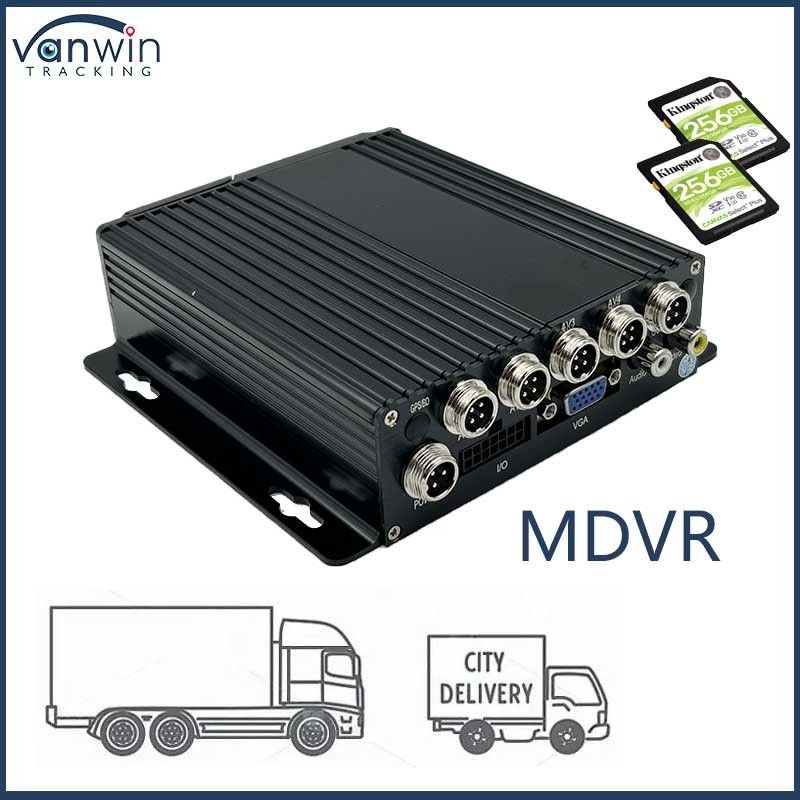 4CH 1080P بطاقة SD مزدوجة DVR المحمول 4G GPS1080P وظيفة GPS للسيارة 12 شهرا من الضمان