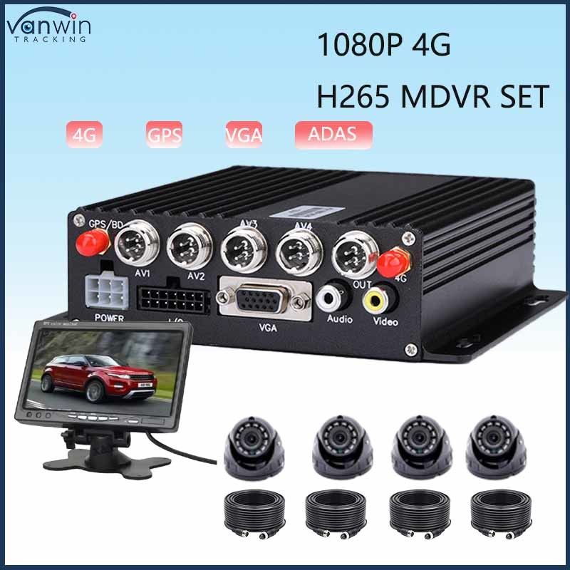 4CH MDVR ADAS مع نظام تحديد المواقع 4G Wi-fi HDD شاحنة مراقبة الوقت الاختيارية