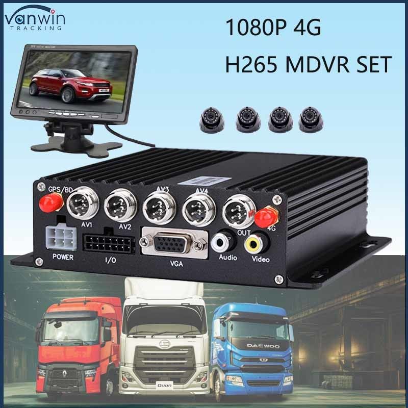 HD 1080P AI BSD ADAS DMS Kit الحافلات الشاحنات 4G WiFi 4 Channel SD أنظمة DVR المحمولة المركبة CAR Black Box