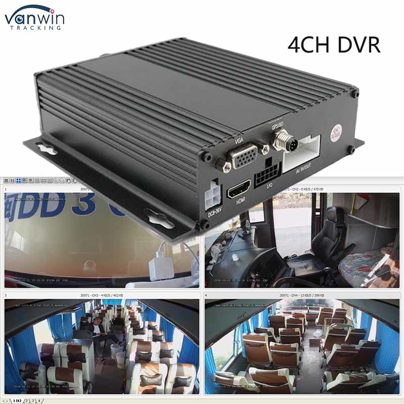 1080P AHD التحكم عن بعد سيارة حافلة RV 3G 4G GPS محمول HD 4CH DVR مسجل الفيديو