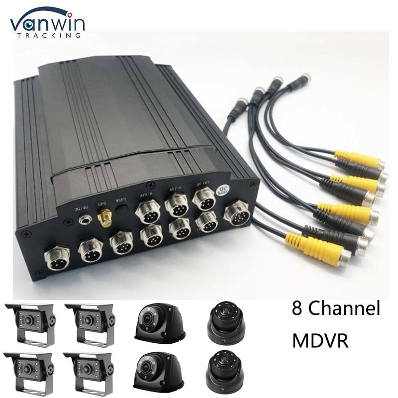 سجل كاميرات المراقبة المحمولة الثقيلة 8CH 1080P AHD و SD Card Backup للتاكسي / الحافلة / الشاحنة