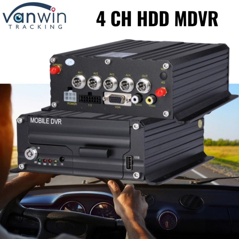 4CH 1080P DVR نظام إدارة الأسطول HDD مسجل فيديو رقمي مع تعقب مركبات 4G GPS