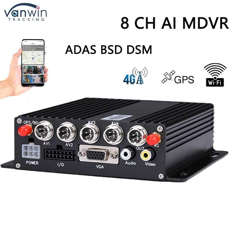 8CH SD DVR 4G GPS ADAS DMS AI MDVR 1080P H.265 DVR المحمول كاميرات ضبط GPS المحمول