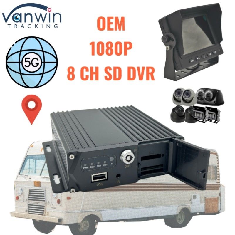 8 قنوات بطاقة SD MDVR 5G GPS متتبع المركبات 1080P مسجل فيديو للشاحنة حافلة دعم الشاحنة خدمة OEM
