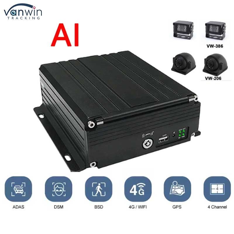4CH HDD DVR 4G GPS ADAS DMS 1080P HD دعم OEM / ODM MDVR نظام فيديو للسيارات شاحنات الحافلات MDVR سيارة مربع أسود