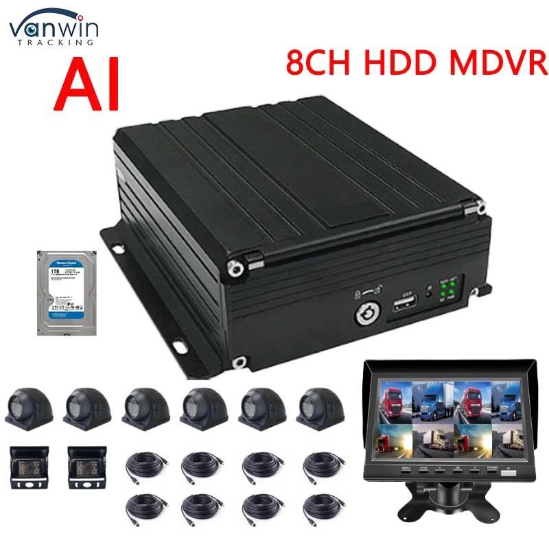 8CH AI ADAS DMS DVR المحمول 4G GPS1080P HD دعم OEM HDD SSD MDVR شاحنة حافلة مقطع فيديو مركبة