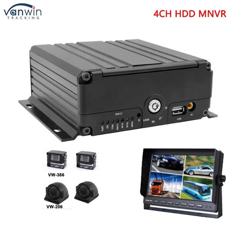 4CH 1080P AHD 3G 4G WIFI و GPS SD HHD NVR المحمول للحافلات / الشاحنات / سيارات الأجرة