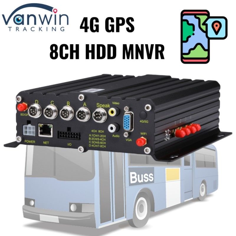 OEM 8 قناة HDD MNVR مُسجّل فيديو سلامة المركبات للأسطول الشاحنة الحافلة فان