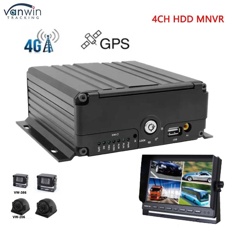 4 قنوات NVR المحمول مع 1080P عن بعد 3G 4G GPS WiFi مراقبة شبكة المركبات الحافلات الشاحنات
