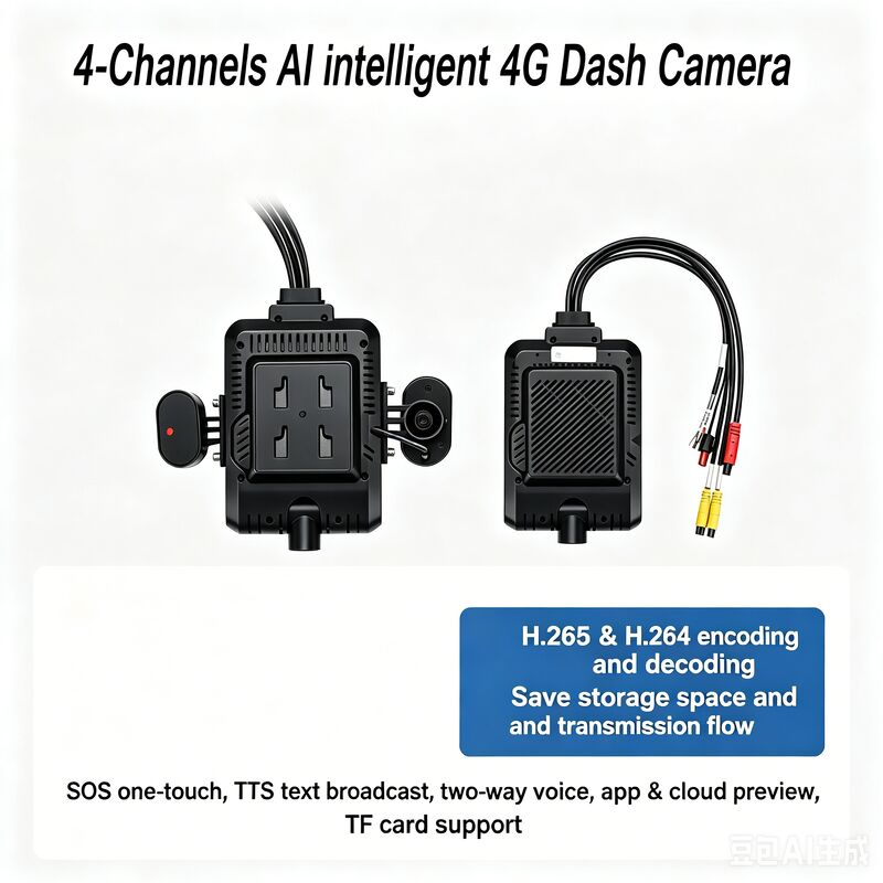 24 فولت 4CH AI Dash Cam Kit كاميرا أمن المركبات DVR مع كاميرا جانبية DMS ADAS BSD للشاحنة / الحافلة